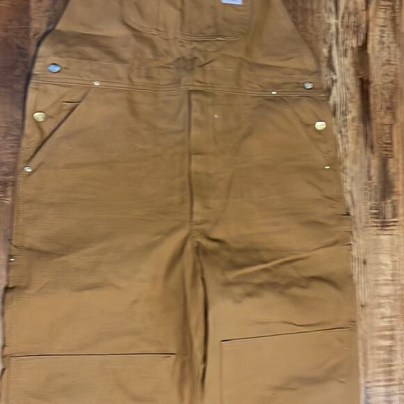 NWOT Carhartt Mens Tan Duck Overalls Men’s Size 42x28 - Picture 3 of 9
